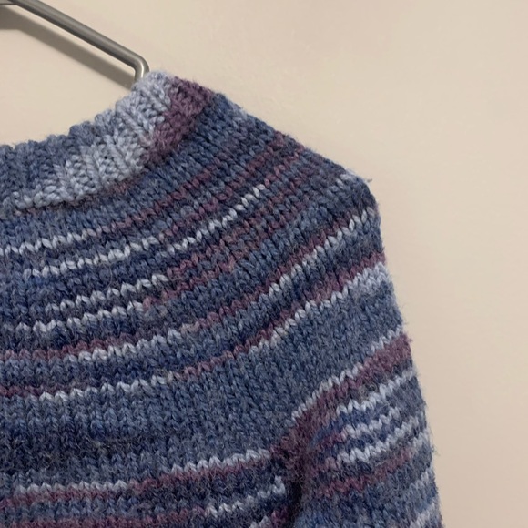 VINTAGE 80s Dad Grandpa Hand Knit Sweater Womens Medium - Picture 9 of 12